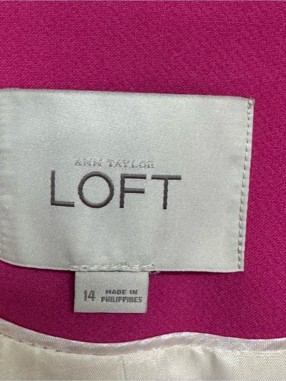 LOFT Women's Hot Pink Open-Front Blazer Jacket and Blouse, Jacket 14, Blouse L - Picture 3 of 11